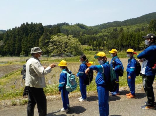 自然を感じながら山林を散策する子供たち