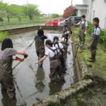 オニバス池の掃除　４年生