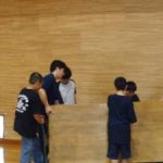 学習発表会予行の準備