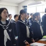 授業風景　3年2組　音楽(合唱)４月２２日